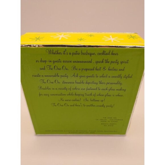 Vintage Tie One On Wine Glass and Stemware Baubles - Beach Party Set - Picture 2 of 6